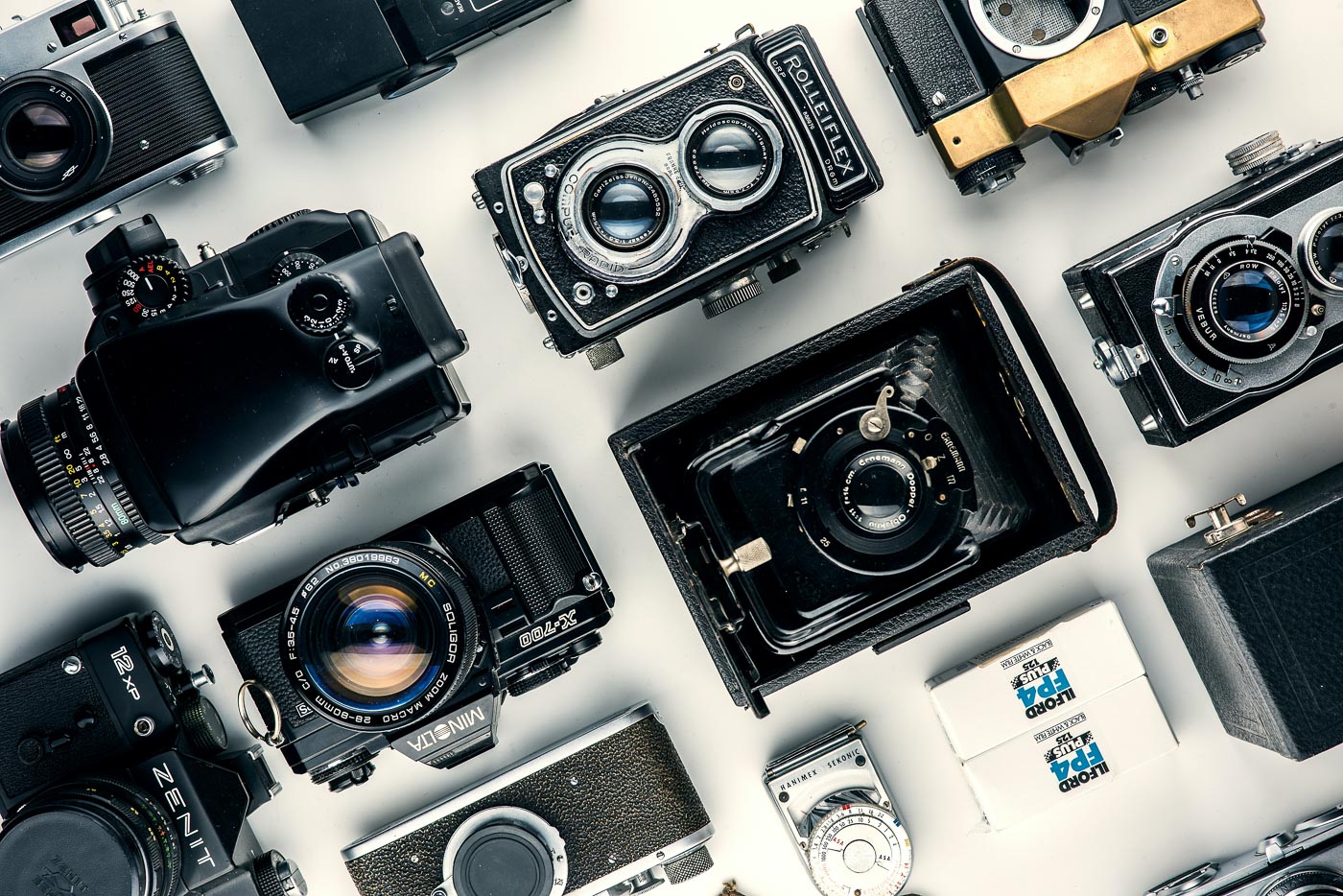 Different types of cameras and images for projects
